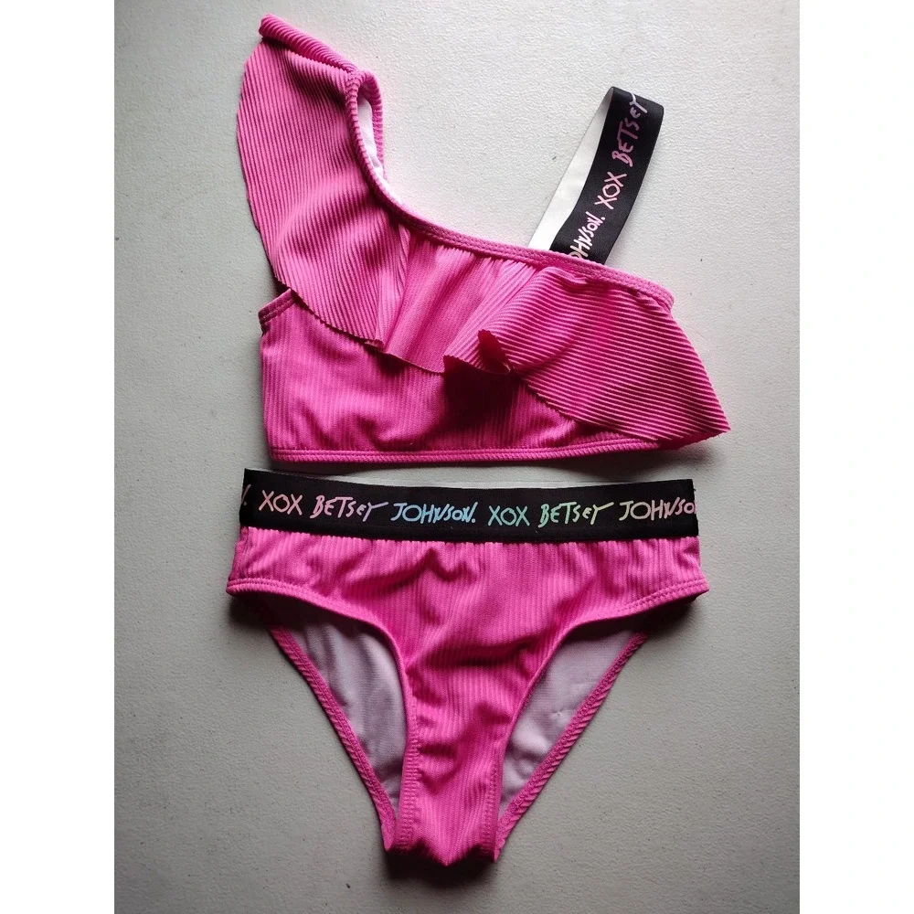 Betsey Johnson girls pink swimsuit size‎ 12